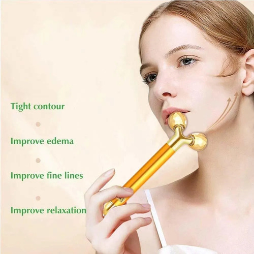 // Rodillo Masajeador Facial Eléctrico Rodillo Facial Dorado
