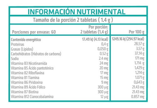 Vitamina B - Sabor sem sabor do Fort Core Bienesta