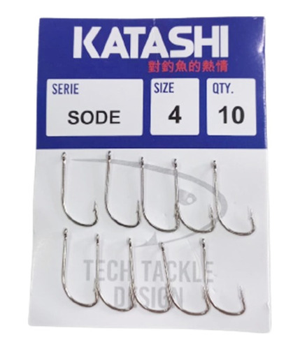 Anzuelo Sode Katashi Ojal N°4 X 10 Unidades