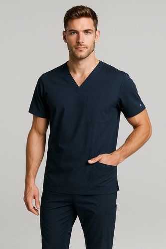 Uniforme Pijama Quirúrgica Antifluido Caballero Yarea Atlas Azul Marino Lisa Xl