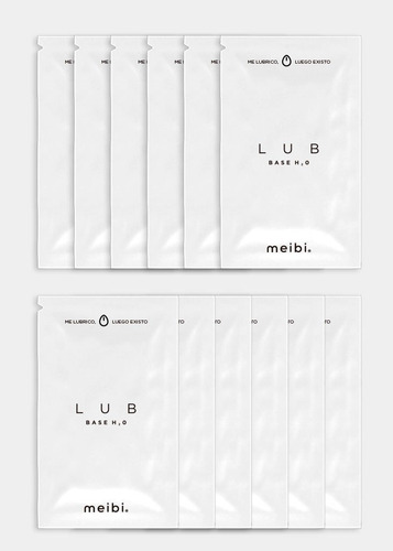 Lubricante Individual 12 Pack Sachettes Meibi Base Agua Sabor Sin sabor