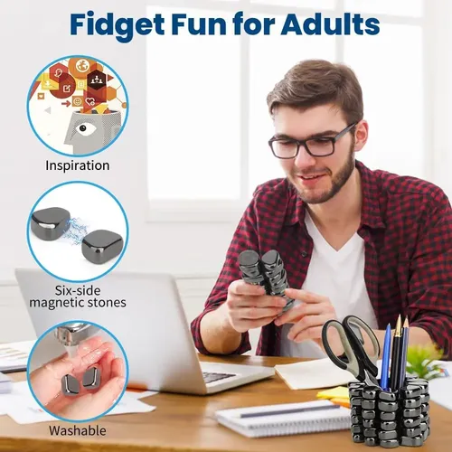 YISHIDANY 21 Piezas Juguete Fidget de Bola Magnética Negra, Juguetes de Piedras de Hematita DIY para Adultos, Kit de Ciencia para Alivio de Ansiedad, Serpiente Sonajero Magnética Regalo de Cumpleaños YISHIDANY 21 Piezas Juguete Fidget de Bola Magnética Negra, Juguetes de Piedras de Hematita DIY para Adultos, Kit de Ciencia para Alivio de Ansiedad, Serpiente Sonajero Magnética Regalo de Cumpleaños