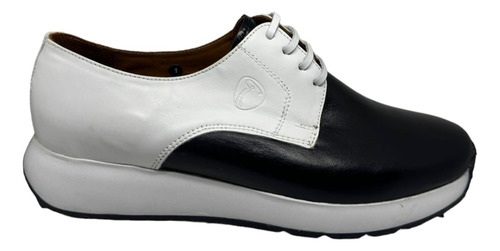 Zapatos Hombre Trakers Golf Cuero Combinado Blanco-negro