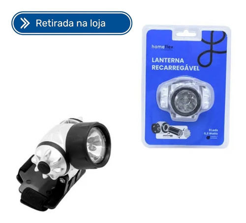 Lanterna De Cabeca Carregavel 9 Leds Homeflex Fxh-431