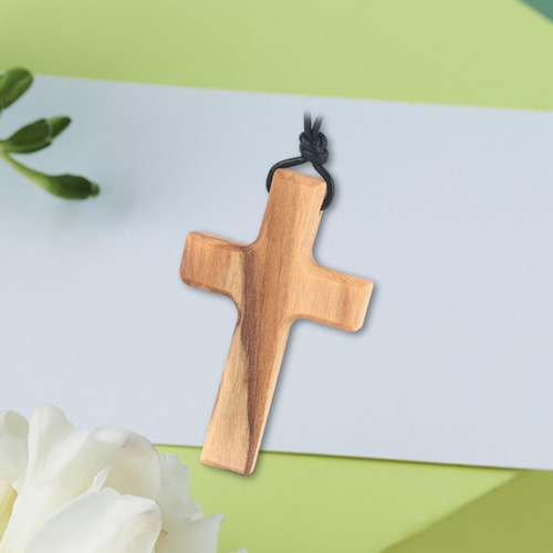 Collar De Cruz De Madera De Olivo, Regalo De Cruz De