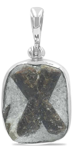 Cruz De Estaurolita 1.12 In Sobre Matriz En Dije De Plata