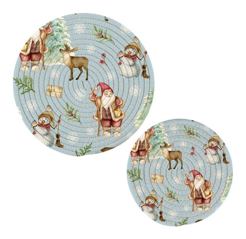 Salvamantel Navideño Papa Noel Para Olla Sartene Soporte 2