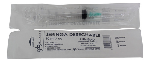 Jeringa Estéril Gidagus 10ml (caja 100 Und)