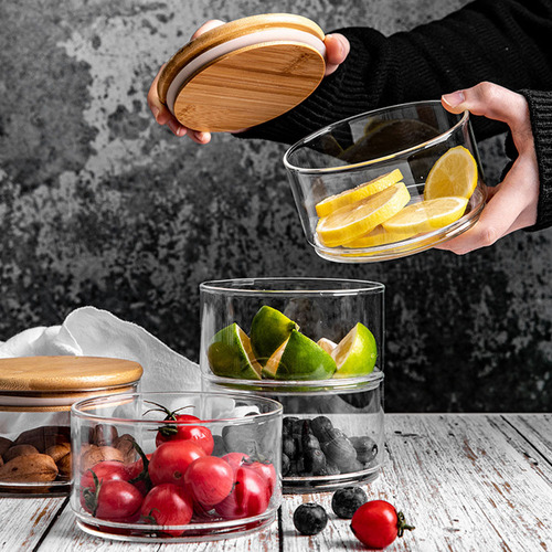 Recipientes De Comida Con Tapa Fresh Bowl De Vidrio, 4 Unida