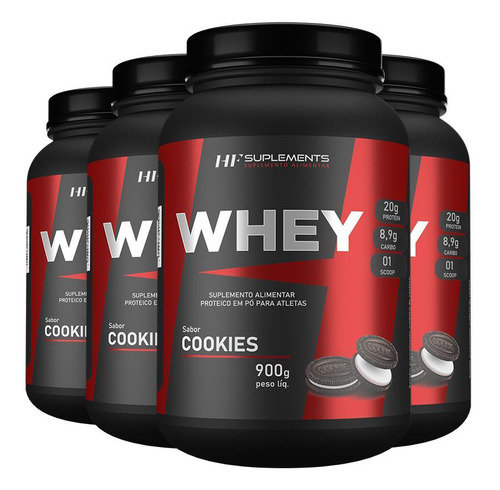 4x Whey Protein De Cookies 900g Hf Suplements
