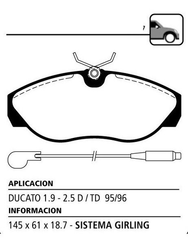 Pastillas De Freno Delanteras Litton P/ Fiat Ducato 96-01