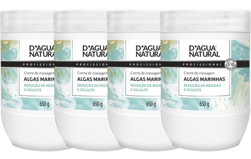 4 Creme Anticelulite Algas Marinhas 650g Dagua Natural