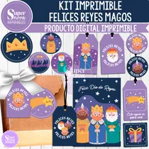 Comprar Kit Imprimible Felices Reyes Magos Tags Etiquetas Tarjetas