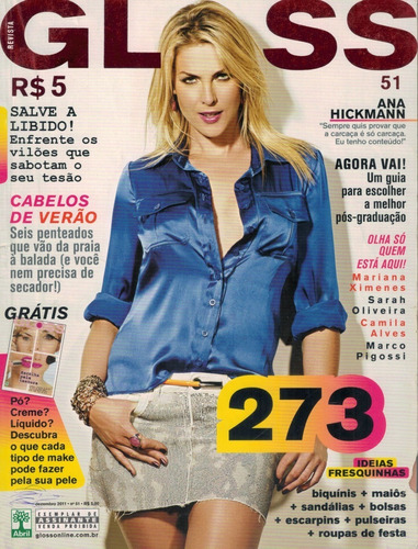 Gloss 51: Ana Hickmann / Marco Pigossi  / Sarah Oliveira