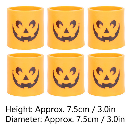Luz De Té Led Sin Llama De Calabaza De Halloween, 6 Piezas