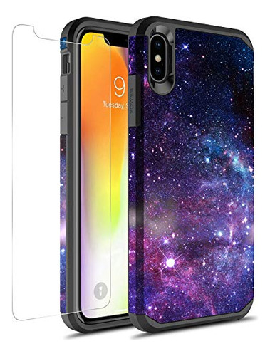 iPhone XS Max Case Con Protector De Pantalla De Cristal Tem