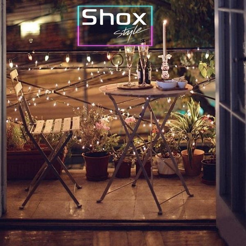 Imagen 8 de 10 de Guirnalda Solar Luces Led Exterior 10 Metros Lineal Shox