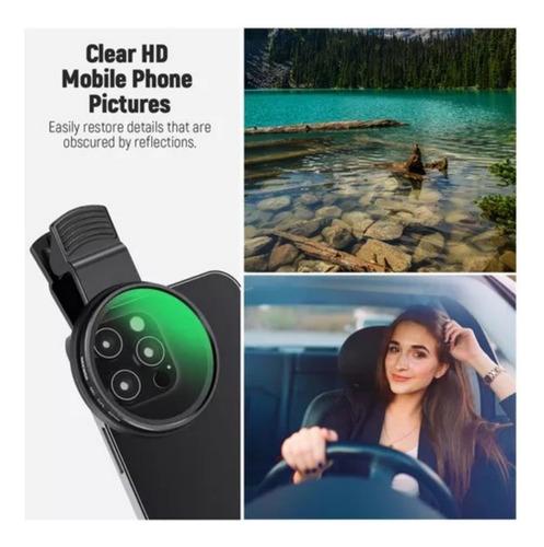 Lrniubi 52mm Filtro Cpl Polarizado Con Clip Para Celular