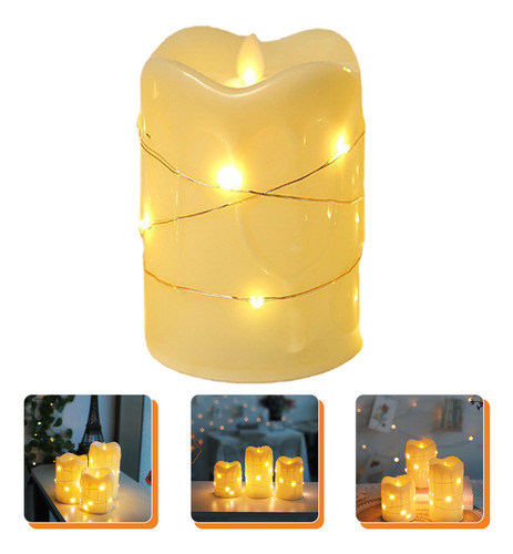 Lámpara De Vela Navideña Con Luz Led, Vela Sin Llama Christm