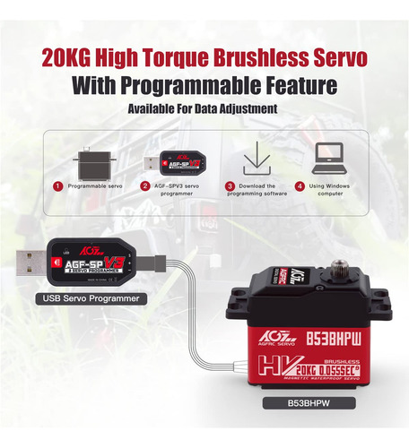 Agfrc 0.055sec High-speed Waterproof Servo Motor - 20kg