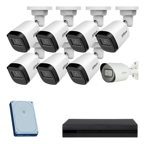 Kit 7 Cámaras 1 Mic 2mp Dahua 1tb Sin Cables Ni Conectores