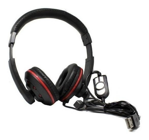 Imagen 2 de 3 de Audífonos gamer Ele-Gate DM.Q6 negro y rojo