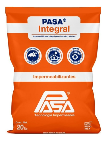 Impermeabilizante Integral Pasa Para Concreto Polvo 20kg