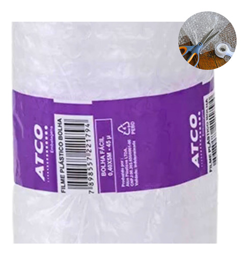 Plastico Bolha - Bobina 40cmx5m - 40micras Grosso -reforçado