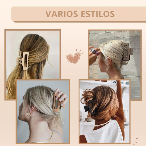 Grampos De Cabelo Grandes Para Mulheres, 8 Peças