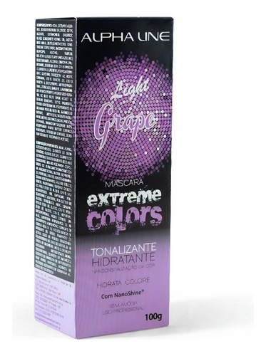  Máscara Tonalizante Extreme Colors Tons Pasteis Alpha Line Tom Light Grape