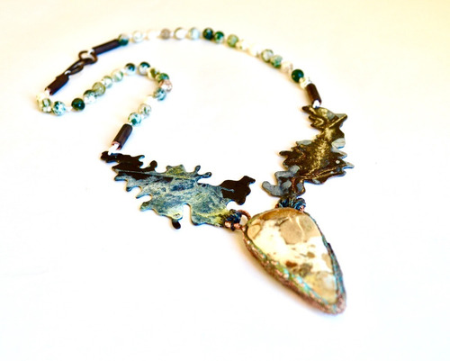 Imagen 1 de 4 de Collar Piedra Natural Jaspe Leopardo, Agata, Joyeria, Cod1