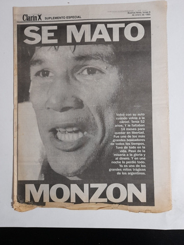 Suplemento Especial Clarin,se Mato Carlos Monzon 