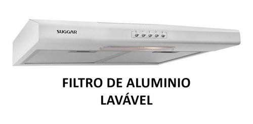 Depurador De Ar Suggar 60cm 4 Bocas Filtro Alumínio Lavável Carvão Ativado 3 Velocidades Luminária Modo Coifa Branco