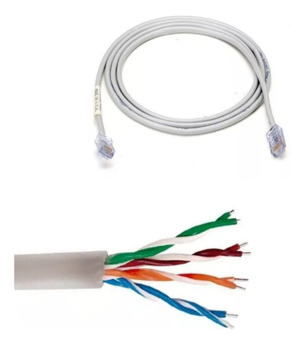 Cable Utp 3 Metros Lan Para Internet Con Rj45, Cat5