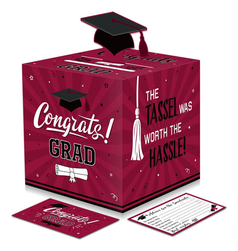 Caja De Tarjetas De Graduación Grande De 2025 Con Tarjetas D