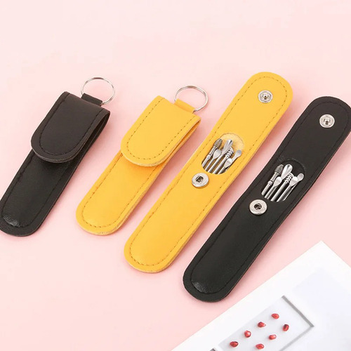 Kit 6 Mini Extrator Cera Ouvido Limpeza Auricular Com Estojo