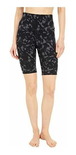 Yummie Mel Biker Shorts Heather Charcoal Camo Sm