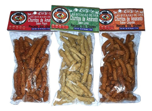 Churritos De Amaranto Y Verduras 10 Pzs De 50 Grms