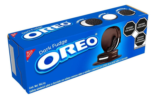 Imagen 3 de 3 de Galleta Oreo Cubierta Dark Fudge Chocolate 166g