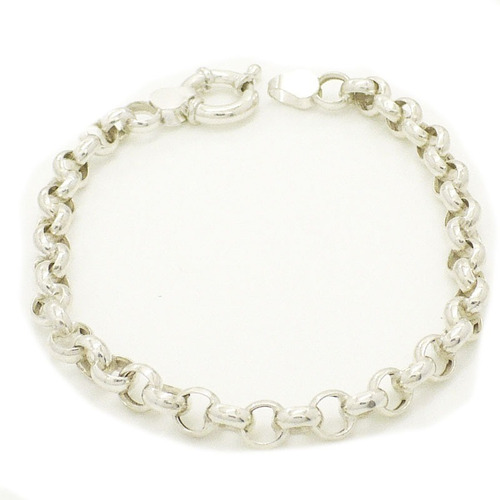 Pulsera Mujer Plata 925 Rolo 6 Mm Cm Cierre Marinero