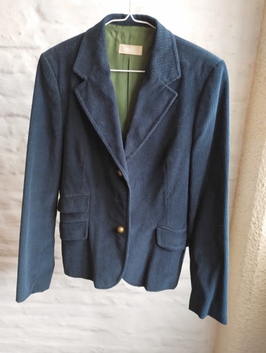 Blazer De Mujer, Corderoy Azul. Nuevo. Talle 42/m