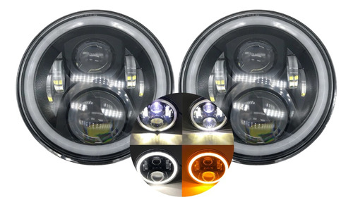 Par Óptica 7 PuLG Faro Led P / Jeep Wrangler Ika F100 Willy