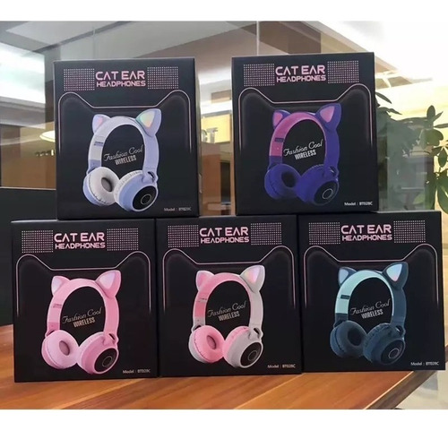 Imagen 7 de 8 de Audífonos Inalámbricos Bluetooth Sd Led Gamer Niñas Gatos