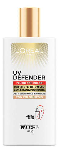 Protector Solar L'oréal París Uv Defender Media Fps 50+ X 40