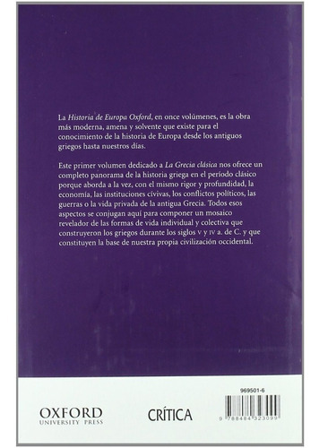 La Grecia Clásica, De Robin Osborne. Editorial Crítica En Español