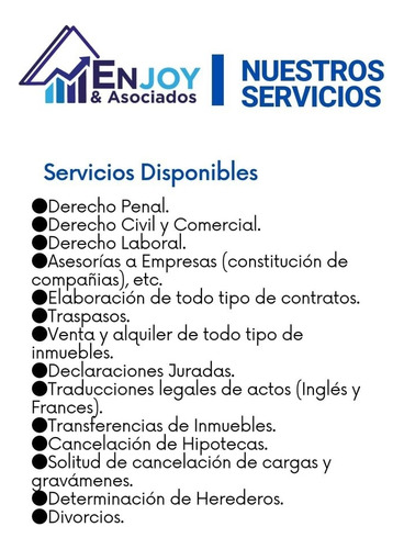 Enjoy & Asociados Te Presenta Los Servicios Que Ofrecemos 