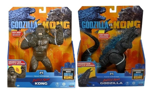 Godzilla Vs Kong Rugidos De Batalla Set X2 18cm Con Sonidos 