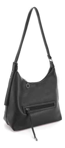 Cartera La Chapelle En Flotter Con Asa Fija Negro Lisa Níquel Negro