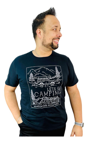 Camiseta Masculina Estampada Camping Lp197