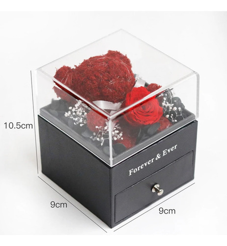 - Caja De Regalo Con Flores Preservadas Con Forma De Oso De